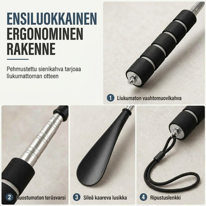 OmniLiving™ Pitkä Teleskooppi-Kengänlusikka (Ruostumaton Teräs / Ergonominen)