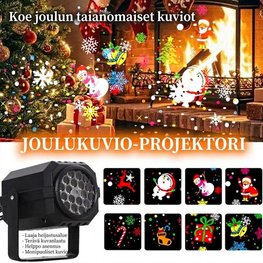 VaraLiving™ Pyörivä LED-Jouluprojektori (8 Kuviota - Vedenpitävä Ulkovalo)